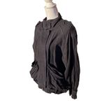 Free People Jayde Safari Jacket Black Long Sleeve Linen Women's Size Small Photo 4