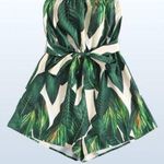 SheIn NWT Self Belted Tropical Print Tube Romper Photo 0