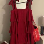 Entro Red Ruffle Dress Photo 0