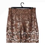 Anthropologie  Pants Women 14 Brown Faux Leather Floral Lace Wide Leg Pants Boho Photo 4