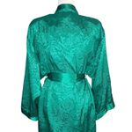 Victoria's Secret Vintage 80s  Robe L Gold Label Satin Long Emerald Jacquard Korea Photo 5