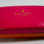 Kate Spade  New York Pink Orange Hard Shell Eyeglass Case with Eyes Design Photo 0