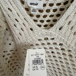 Aerie Party Coverup Knit Crochet Sheer Ivory Mini Dress XL NWT Photo 2