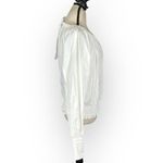 Ramy Brook  Liv Top Women's Medium White Slit Bishop Sleeve Elastic Waist NWOT Photo 5