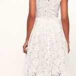 Lulus LULU’S Love Swept White Lace Midi Skater Dress Photo 1