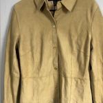 Siena Studio Vintage Leather Pearl Snap Button Jacket Size Medium Butter Soft Yellow Photo 4