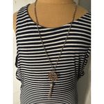 Rouge Collection Cold Shoulder Striped Maxi Dress 1X Plus Size Barbie Preppy Black Photo 8