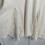 Free People  No Frills Ivory Lace Inset Oversized Asymmetrical Sweater W-775 Sz S Photo 12