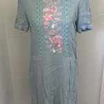 Hidden Alley Light Blue & Pink Floral Embroidered Mini Dress Photo 0