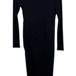 Donna Karan  Vintage Black Midi Length Dress Long Sleeve Gathered Size 4 Photo 0