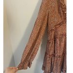 Lulus NWT  Admire You Burnt Orange Floral Print Ruffled Long Sleeve Mini Dress M Photo 7