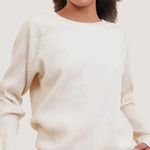 NWT Baserange 100% organic cotton ribbed off white sweatshirt top Size M Photo 3