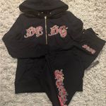 BCBGMAXAZRIA  Black and Red Track Pants & Joggers Size S Photo 0