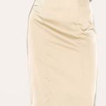 Pretty Little Thing Sage green off the shoulder satin formal dress Photo 0