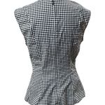 White House | Black Market Black & White Checkered Sleeveless Blouse Size 4 Photo 3