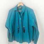 Rough Rider VTG  Circle Blouse Women's Lg Teal 90’s Rodeo Westerncore Concho Photo 0