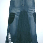 My Design 3 29 Jeans Black Grunge Goth Cargo Maxi Skirt Silver Size undefined Photo 0
