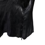 Lulus  Womens Chic Perspective Black Satin Tie-Front Puff Sleeve Top Size L Photo 5
