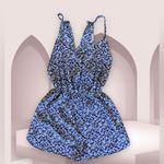 Maitai  short jumpsuit floral blue/white L lightweight Romper Photo 2