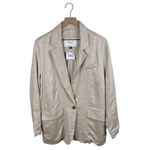 American Eagle NEW Linen Viscose Boyfriend Fit Blazer Size Medium Single Button Photo 1