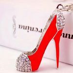 New! Red Rhinestone High Heel Shoe Keychain/Bag Charm Photo 0