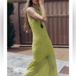 ZARA NWT green textured combination midi maxi long stretchy dress Photo 2