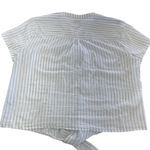 J.Crew  Top Womens Large White River Stripe Seacoast‎ Tie Front Button Up Shirt Photo 1