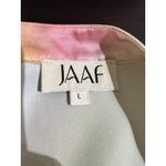 JAAF Organic Silk Mini Dress Aura Light Print V Neck Mini Dress Long Sleeve Pink Size L Photo 4