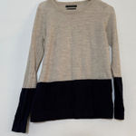 Tahari  Extrafine‎ Merino Wool Color Block Sweater Long Sleeve Knit Top Size M Photo 0