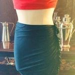 LANVIN Stretchy Ruched & Ruffled Navy Blue Silk & Fine Wool Skirt Size undefined Photo 0