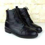 DKNY VTG  Chukka Boots Women 37 6.5 US Black Leather Lace up Made in Italy Y2K Photo 1