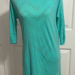 Lilly Pulitzer  Teal 3/4 Length Sleeve Shirt Dress Photo 0
