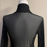 ZARA Black Sheer Mesh Turtleneck Long Sleeve Top – Size M Photo 7