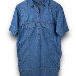 Banana Republic  Blue Chambray Shirt Dress Pockets Knee Length Popover Style XS Photo 3