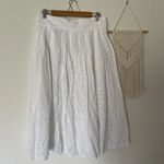 Ann Taylor  White Eyelet Midi Skirt Photo 2