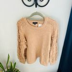 1. State  Fringe Sleeve Sweater Top, Size Small (4-6), Tan, Wild Oak, Cozy, NWT Photo 3