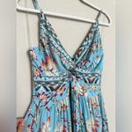 Angie  Blue Floral Boho Maxi Dress Size Large Photo 2