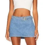 EB Denim NWT Daphne wrap Mini Skirt with attached Belt, xS Blue Photo 0