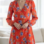 ZARA NWT FLORAL WRAP DRESS CHIFFON FABRIC BLOGGERS FAV Photo 0