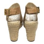 Kenneth Cole 7.5  Odette Espadrille Wedge Sandal Metallic Tan Leather Slingback Photo 3