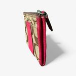 Coach Signature Canvas Pink Leather Trim Coin Purse Wallet OS Photo 3
