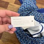 J. McLaughlin  Lottie Leggings Medium NWT $1285 Blue Chevron Geo Stretch Catalina Photo 6