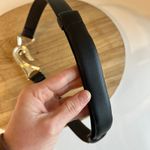 Chico's  Black Genuine Leather Adjustable Silver Loop Buckle Belt Size SM/Medium Photo 3