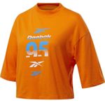 Reebok  Sz Small Womens HTF Meet You There MYT Crop Graphic 95 T-Shirt Orange Photo 0