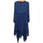 PYRAMID COLLECTION DOLLS KILL BLUE LACEY WITCHY HANDKERCHIEF HEM VNECK DRESS M Size M Photo 3