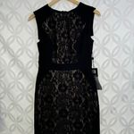 Adrianna Papell Lace Overlay Block Black Sleeveless Sheath Dress Size 4 NWT Photo 3
