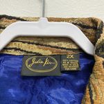 Julia Kim Plus 2x Denim Shirt Patched Jacket Animal Print Art To Wear Boho 90s Photo 4