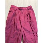 Cumley Women Burgundy Corduroy Pleated High Waist Pants Size 8 Made in USA 00 Purple Photo 2
