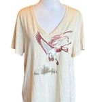 L.L.Bean Signature Ducks Tee Shirt Cream V Neck Womens Size Medium Photo 0