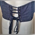 Urban Outfitters  Out From Under Hot Stuff Halter Style Denim Corset in Navy Blue Photo 1